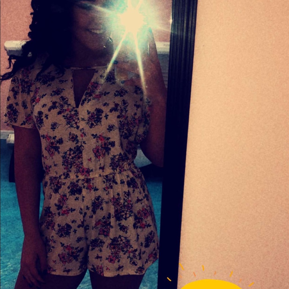 Yellow flower romper